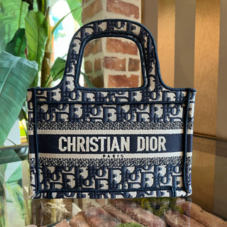 DIOR Mini Book Tote Blue Oblique