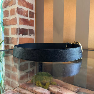 GUCCI GG Wide Marmont Black Textured Leather Belt SZ 90/36