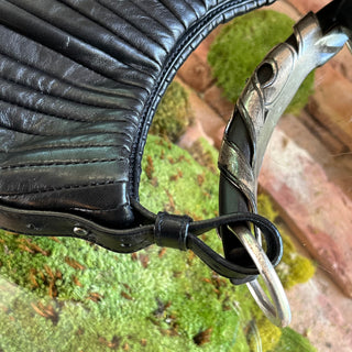 SAINT LAURENT Rive Gauche Mombasa Black Leather Vintage Hobo Bag