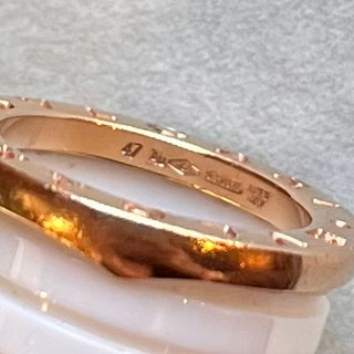 BVLGARI B.zero1 White/Rose Gold 18 KT Ring SZ 47 (US 4 1/4)