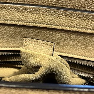 CELINE Luggage Micro Greige Drummed Calfskin Tote