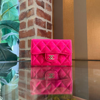 CHANEL Pink Patent Leather Wallet