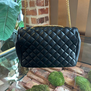 VERSACE Black Quilted Medusa Flap Bag