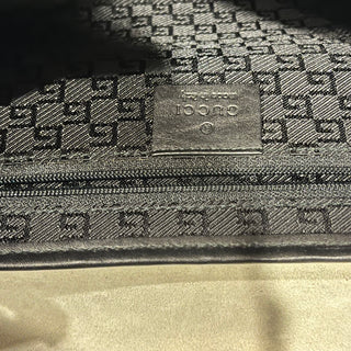 GUCCI Black Vintage Tiger Head Suede Shoulder Bag