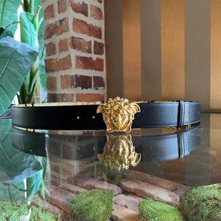 VERSACE Reversible Medusa Buckle Yellow/Black Belt SZ 130/52