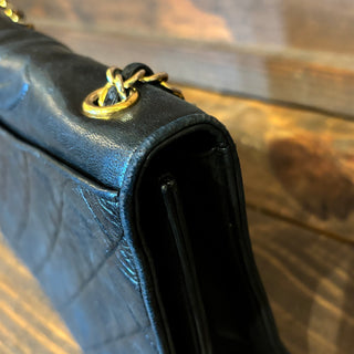 CHANEL Flap Black Quilted Lambskin Vintage Shoulder Bag
