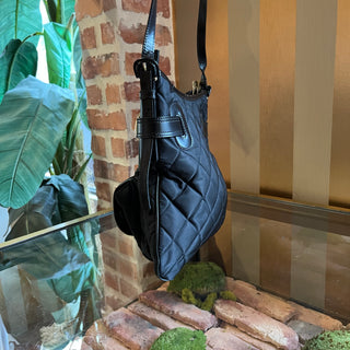 BURBERRY Black Quilted Nylon Messenger Bag