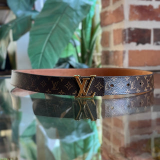 LOUIS VUITTON LV Initiales Reversible Mini Monogram Canvas Belt SZ75/30(0US)