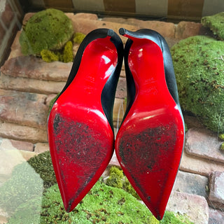 CHRISTIAN LOUBOUTIN La Pigalle Black Shiny Nappa Calf Leather Heels SZ38.5(8.5US)