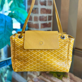 GOYARD Mustard Goyardine Coated Canvas and Leather Rouette PM Shoulder Bag