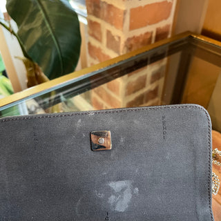 FENDI Fendigraphy Wallet on Chain Metallic Silver Leather Crossbody Bag