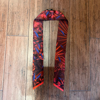 CARTIER Red Silk Twilly Scarf