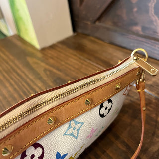 LOUIS VUITTON Takashi Murakami Pochette Accessories White Monogram Multicolor Shoulder Bag