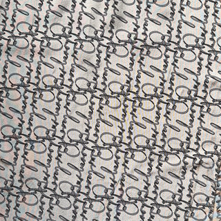 BURBERRY Gray Silk Logo Script Scarf