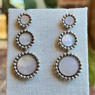 LAGOS Maya 925 Sterling Silver Three Mother of Pearl Circle Drop Earrings