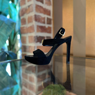 LOUIS VUITTON Suede V Logo Platform Sandals SZ 37 (US 7)