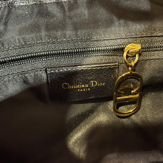 CHRISTIAN DIOR Saddle Black Leather Vintage Double Shoulder Bag