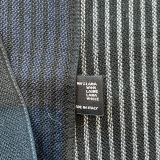 VERSACE Medusa Logo Striped Navy Wool Scarf