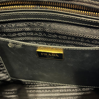 PRADA Small Black Saffiano Lux Leather Tote Bag
