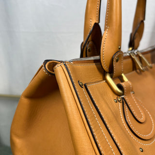 CHLOE Aurore Padlock Caramel Satchel