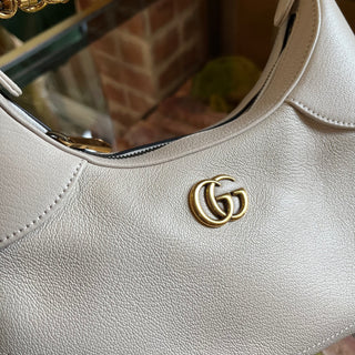 GUCCI Aphrodite Small Beige Goatskin Shoulder Bag
