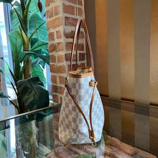 LOUIS VUITTON Neverfull PM Damier Azur Canvas Tote Bag
