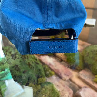 GUCCI Blue Cotton California Sequin Embellished Hat SZM/58CM