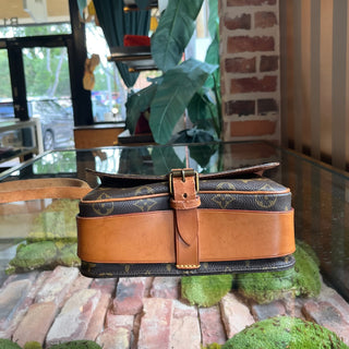 LOUIS VUITTON Cartouchiere Brown Monogram Canvas Vintage Crossbody Bag