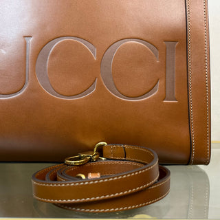 GUCCI Diana Medium Brown Leather