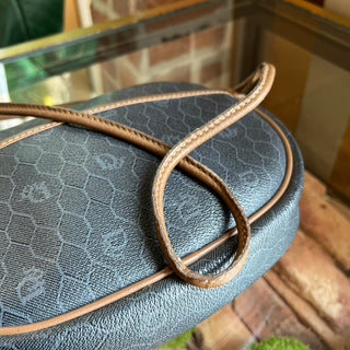 DIOR Vintage Black Honeycomb Monogram Canvas Crossbody Bag