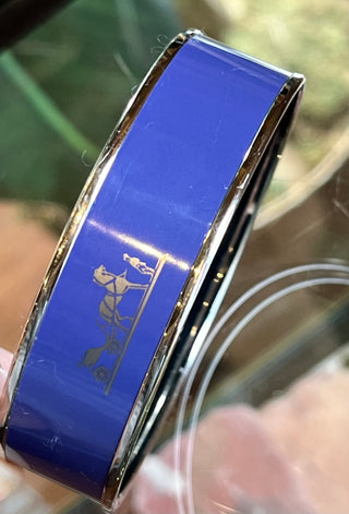 HERMES Caleche Purple Enamel Wide Bangle