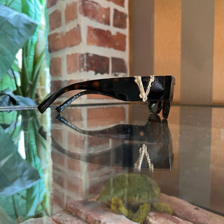 VERSACE MOD.4383 944/3 Tortoise Shell Acetate Rectangle Eye Sunglasses