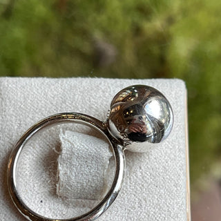 TIFFANY & CO Cocktail Hardware Ball 925 Sterling Silver Ring SZ 7.5