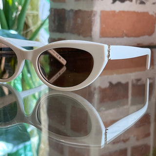 SAINT LAURENT SLM15 Ivory Acetate Cat Eye Sunglasses