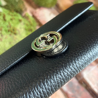 GUCCI Dollar Interlocking GG Black Wallet