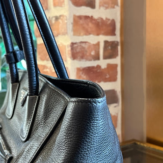 PRADA Black Vitello Phenix Leather Tote