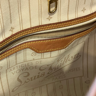 LOUIS VUITTON Neverfull MM Damier Azur Canvas Tote Bag