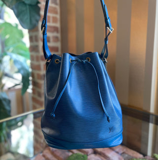 LOUIS VUITTON Large Noe Toledo Blue Epi Leather Bag