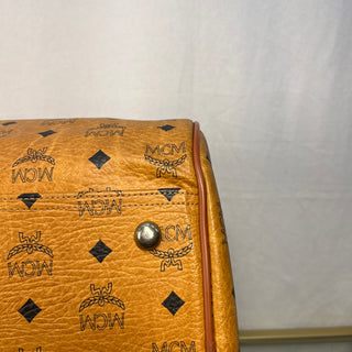 MCM Cognac Visetos Monogram Canvas Duffle Bag