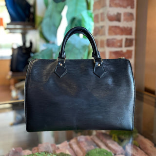 LOUIS VUITTON Speedy 30 Black Epi Leather Satchel Bag
