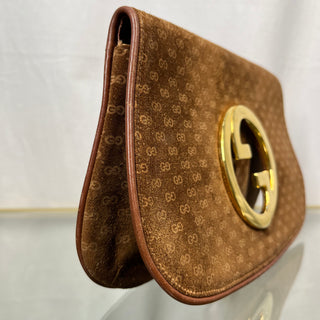 GUCCI Vintage Blondie GG Suede Monogram Clutch