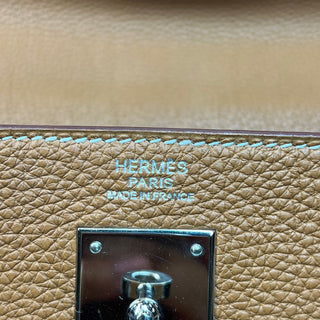 HERMES Kelly 32 Gold Togo Leather Top Handle Bag