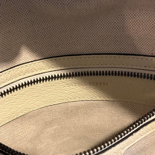 GUCCI Ophidia Small White GG Web Canvas Stripe Backpack
