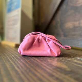 BOTTEGA VENETA Pink Calfskin Leather Coin Purse