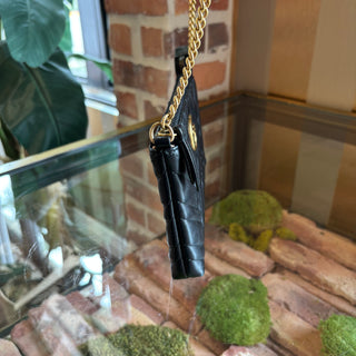 GUCCI Black GG Marmont Matelasse Mini Wallet on Chain