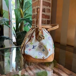 LOUIS VUITTON Courtney MM White Monogram Multicolore Shoulder Bag