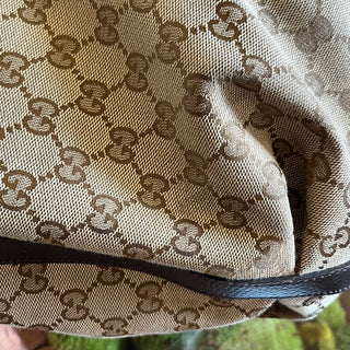 GUCCI Scarlett Beige Ebony GG Canvas Interlocking G Tote