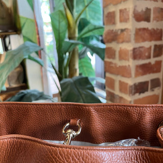 GUCCI Soho Chain Chestnut Brown Pebbled Calfskin Leather Shoulder Bag