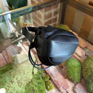 VERSACE Black Satin Small Bucket Bag