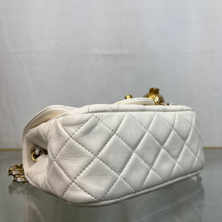 CHANEL White Quilted Mini Pearl Crush Flap Crossbody